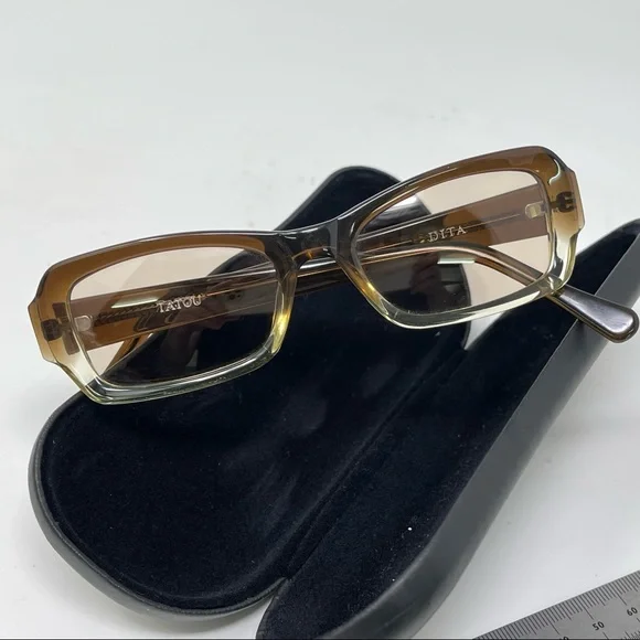 Dita Tatou Sunglasses Crystal Brown Gradient Frame And Lenses Very Good Conditio Dita Warthen DTS434 Sunglasses 01 Black / Yellow Gold - eye  main image 4